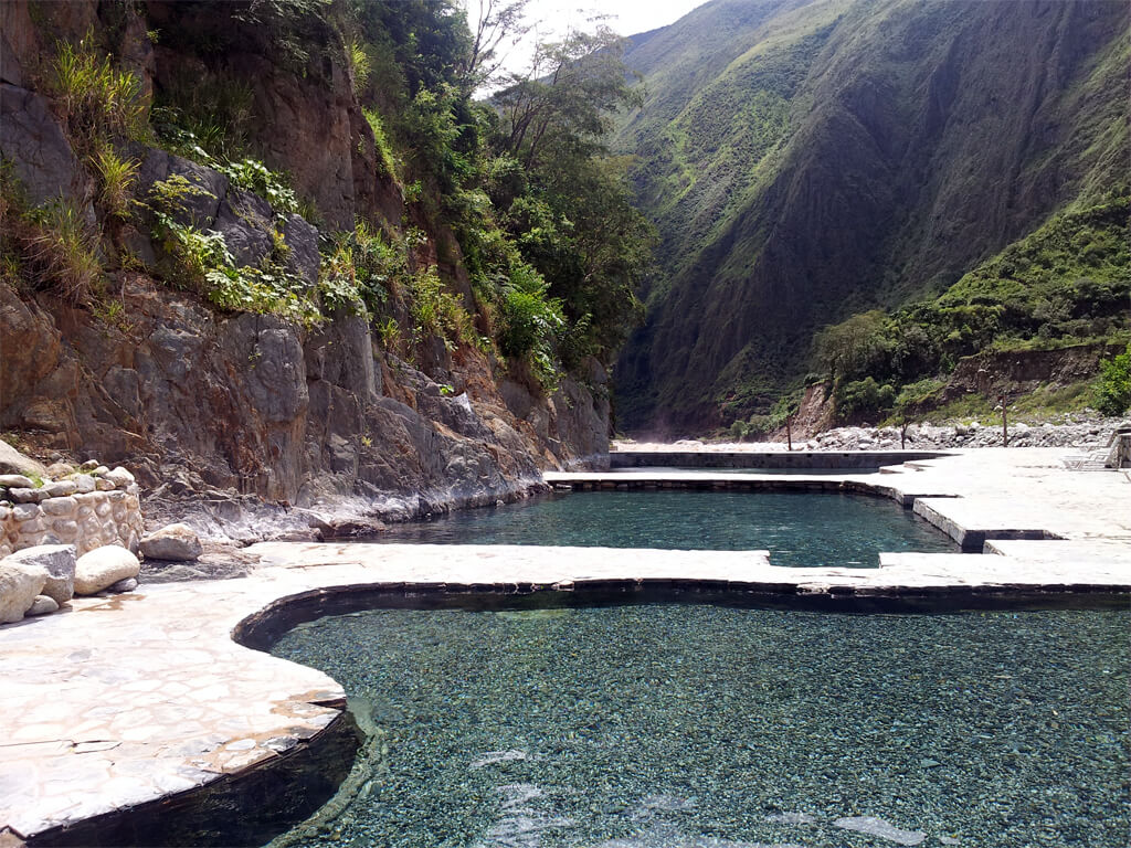 Sources d'eaux thermales à Aguas Calientes au Pérou