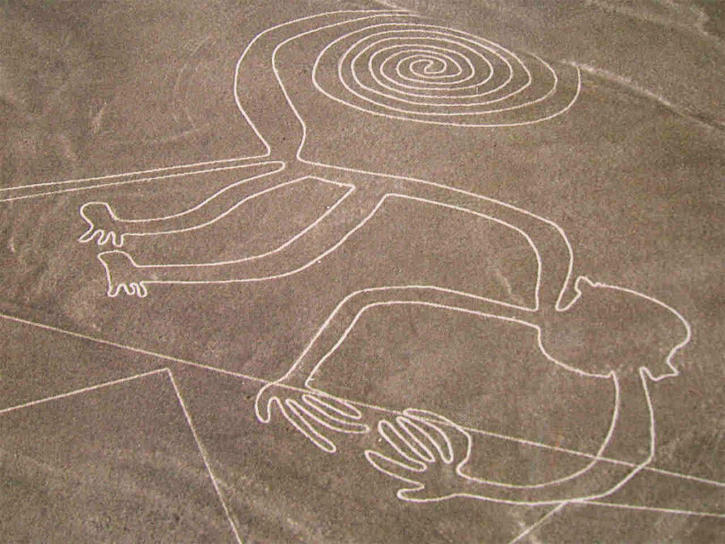 Un singe sur les lignes de Nazca au Pérou